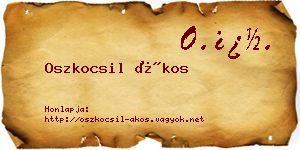 Oszkocsil Ákos névjegykártya