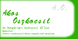 akos oszkocsil business card